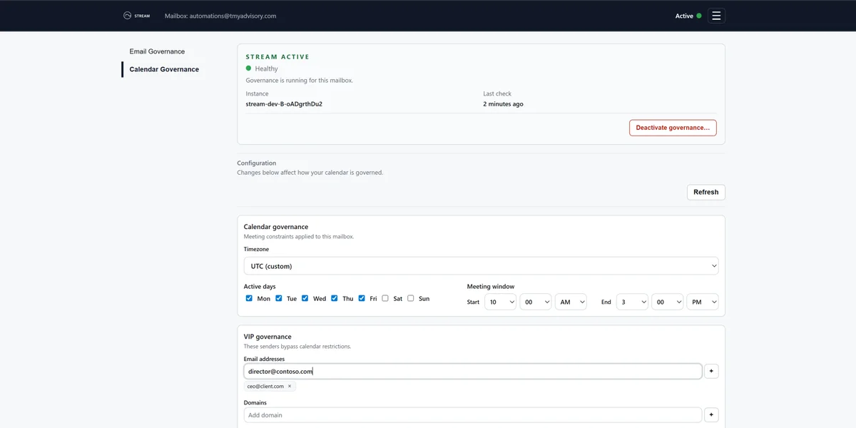 Calendar control active